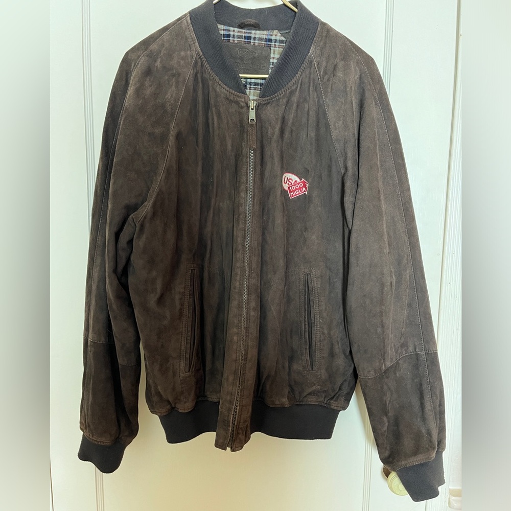 1000 Miglia USA Brown Suede Bomber Jacket